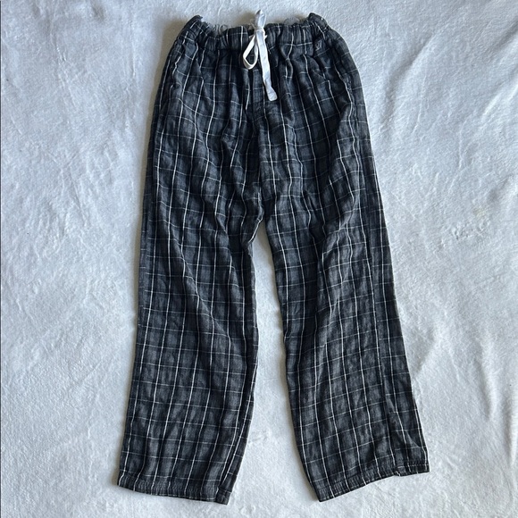 Gray and Black Plaid Pajama Bottoms - Picture 1 of 3